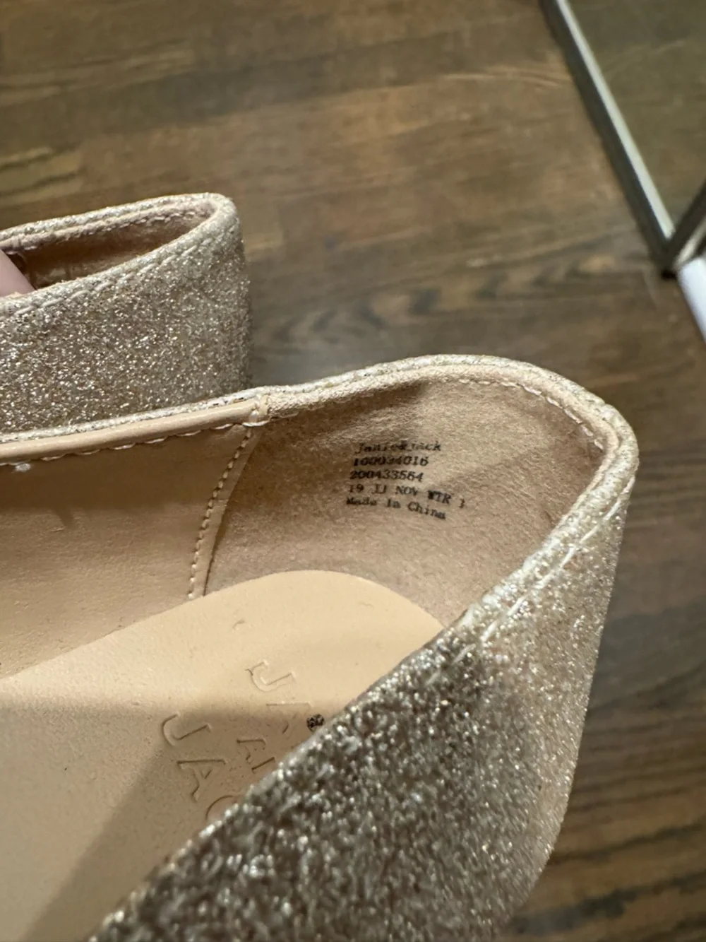 Janie & Jack Toddler Girl‎ Gold Glitter Bow Ballet Flat 10 Formal Wedding Party